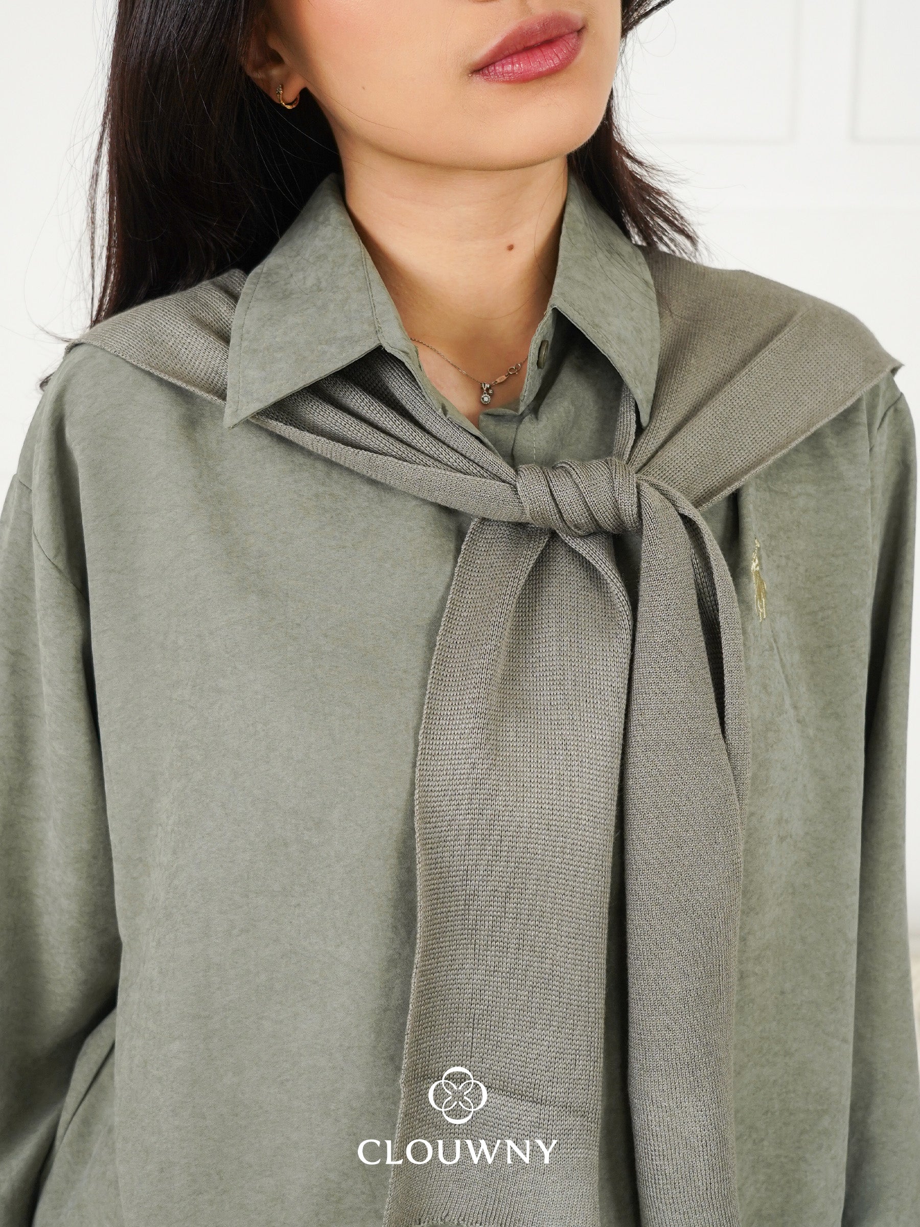 Cameron Scarf Shirt - Green
